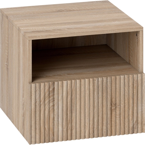 4goodz Nachtkastje hangend greeploos ontwerp met open vak en lade -