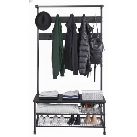 MAZAZU Xl staande kapstok – extra breed – 23 haken – – 100 × 41,5 × 182 cm