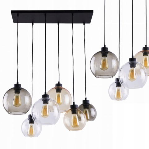 TK Lighting - Cubus 6 Hanglamp Clear/Smoke/Amber Euluna