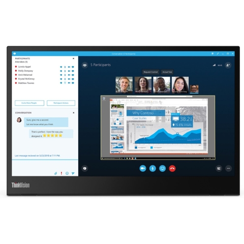 Monitor Lenovo ThinkVision M14 14"LED IPS LCD 60 Hz