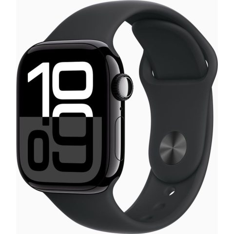 Apple Watch 10 42mm GPS Alu Sport - M/L diamantzwart/zwart