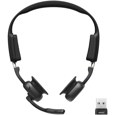 SHOKZ C610-AA-BK hoofdtelefoon/headset Draadloos oorhaak Kantoor/callcenter USB Type-A Bluetooth Zwart