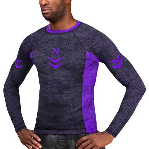 Hayabusa Arrow Ranked Rashguard - Lange Mouw - IBJJF-compatibel - Paars - maat XL