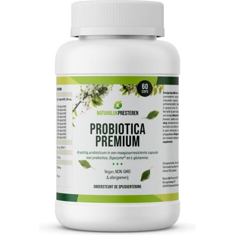 Probiotica Premium - 10 bacteriestammen - 9.6 miljard KVE - incl. Prebiotica - 60 caps