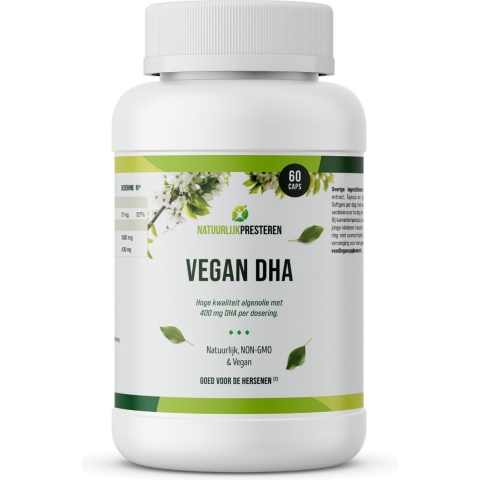Vegan DHA - 400 mg - Duurzame algenolie - plantaardige visolie - 60 caps