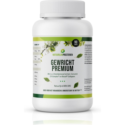 Gewricht Premium– Groenlipmossel, Hyaluronzuur, Curcumine en Collageen – 90 caps