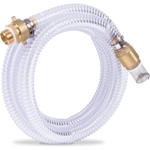 VONROC Aanzuigslang set voor waterpompen / Spiraal aanzuigslang - 4m x 25mm, 1'' - Universeel