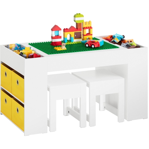 SoBuy Kindertafel - KMB75-W - MDF - Tafel & Krukje - 87x50x50cm - Wit