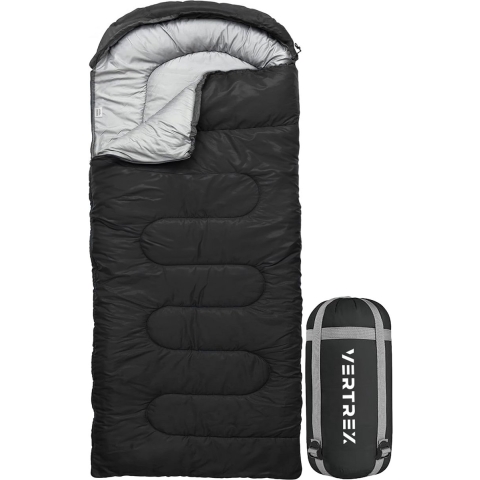 Vertrex Peak Comfort Mummy Slaapzak Extra Warm - Slaapzakken Volwassenen - Kamperen - Zwart