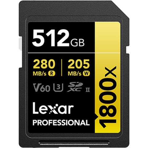 Lexar SDXC Professional 512GB BL 1800x UHS-II V60 Gold |  | 0843367127863