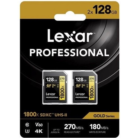 Lexar Professional Gold SDXC 1800X 128GB UHS-II V60 - 2pack |  | 0843367127535