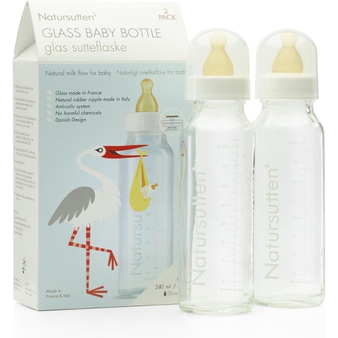 Natursutten Glazen Drinkflessen 240 ml 2 stuks