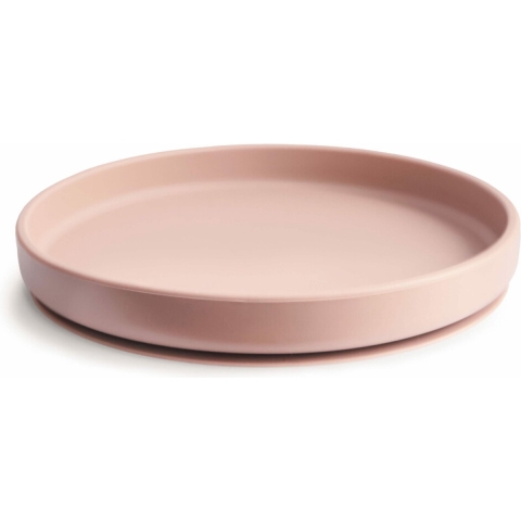 Bord Mushie Rond Silicone met Zuignap Blush