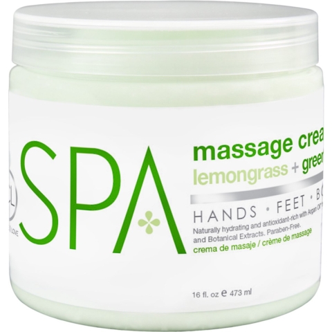 BCL SPA Massage Cream 473ml Lemongrass + Green Tea