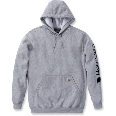 Carhartt Sleeve Logo Hooded Sweatshirt Heather Gray/Black - L