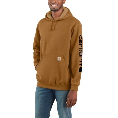 Carhartt Sleeve Logo Hooded Sweatshirt Carhartt Brown - XL