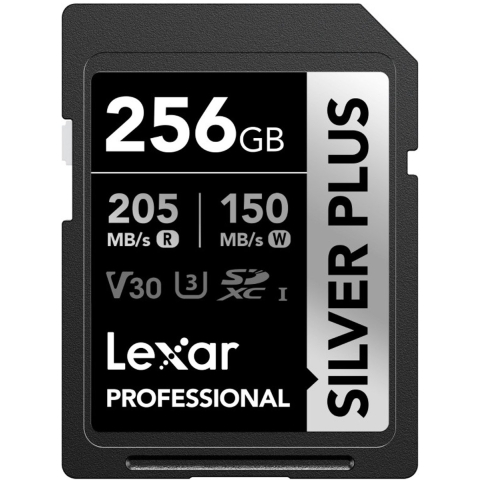 LEXAR 256GB SD Silver Plus UHS-I V30 205Mbs