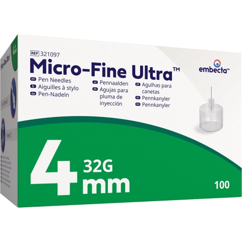 BD Embecta Micro-Fine Ultra Pennaalden 4 mm 32G | 100 stuks