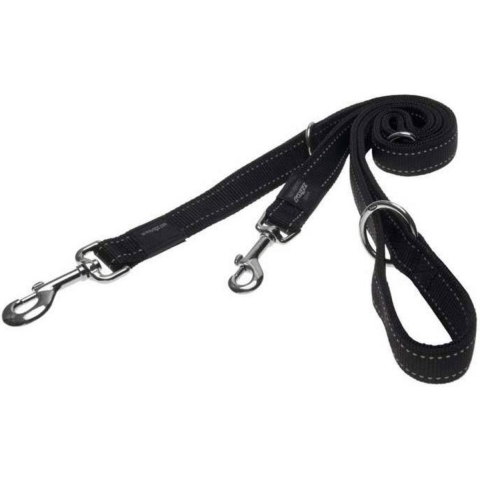 Rogz verstelbare hondenriem Fanbelt L Zwart