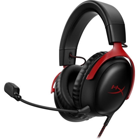 HyperX Cloud III Bedrade Gaming Headset in zwart/rood