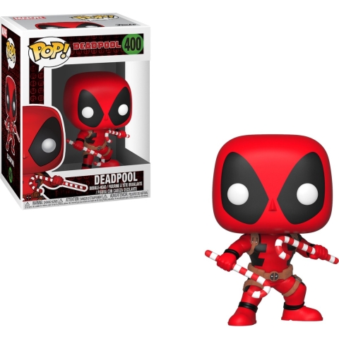 Beeldje Funko Pop Marvel Holiday Deadpool with Candy Canes