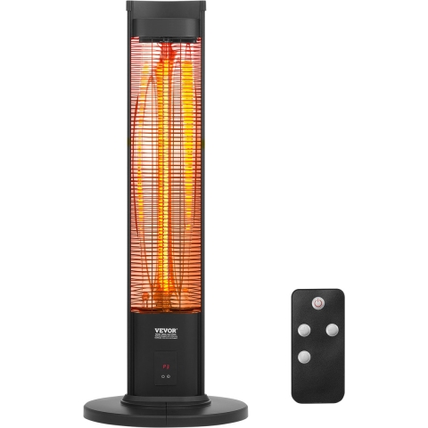 VEVOR 2000W infrarood terrasverwarmer met afstandsbediening, 3-standen regelbare verwarming met timer en kantelbeveiliging, voor binnen- en buitengebruik, voor slaapkamer, veranda, eetkamer en studio