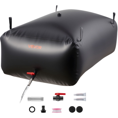 VEVOR Wateropslagzak, 540 L PVC zachtwaterzak, wateropslagcontainer, lekvrije en slijtvaste watertank voor buitenbesproeiing van campers, vrachtwagens, noodgebruik