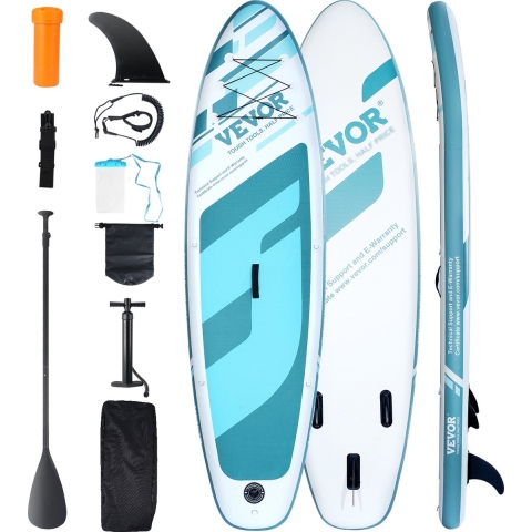 VEVOR Opblaasbaar Stand-Up Paddle Board, 3230,8 x 838,2 x 152,4 mm PVC SUP Paddleboard met boardaccessoires, tas voor mobiele telefoon, rugzak, reparatieset, peddel en reparatieset voor jongens en volwassenen