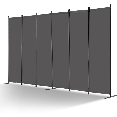 VEVOR Room Divider 6 Panelen Scherm 3110 x 1805 x 450 mm, Opvouwbaar Privacy Scherm & Draagbare Scheidingswand voor Ruimteverdeling, Vrijstaande Room Divider voor Kantoor Slaapkamer Studeerkamer, Grijs