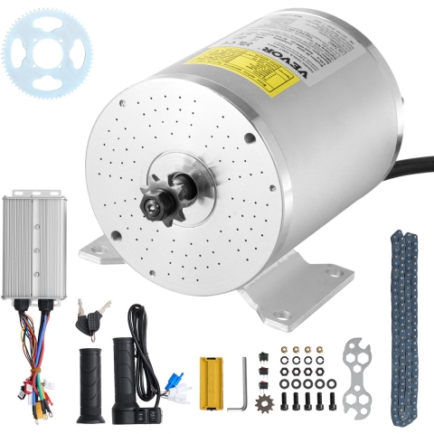 VEVOR 3000W elektrische borstelloze DC-motorkit – 72V 4900 RPM motor met verbeterde snelheidsregelaar en gashendelkit voor skelters, e-bikes, motorfietsen, scooters en doe-het-zelfprojecten