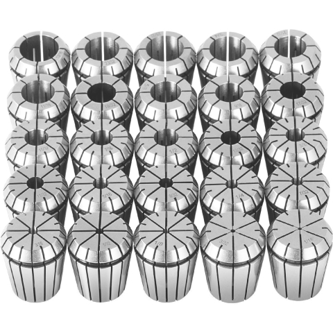VEVOR 25-delige ER32-spantangset, 1/16-13/16"/1,6-20,6 mm, ER32-veerspantangset, 0,0006"/15 μm TIR-draaibankklauw voor CNC-graveermachine, freesmachine, draaibank en boormachine