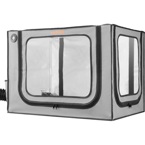 VEVOR 3D-printerbehuizing/printertent (80x58x58 cm), stof- en waterdichte beschermhoes met constante temperatuurregeling, LED-verlichting en ventilatie, compatibel met Bambu Lab A1 Combo grijs