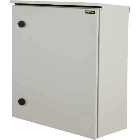 VEVOR schakelkast 60x60x30cm NEMA 4 buitenbehuizing IP65 water- en stofdicht koudgewalst koolstofstaal scharnierende aansluitdoos voor buiten- en binnengebruik met regenhoes