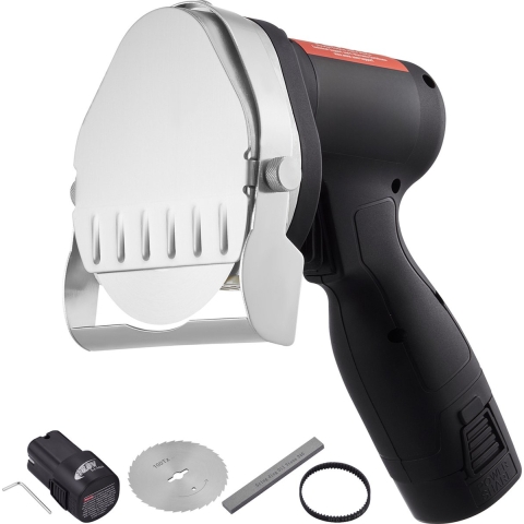 VEVOR Doner Cutter 80W Kebab Cutter, Draadloos Elektrisch Mes Gyro Mes, Elektrisch Shawarma Doner Mes 0-8mm Verstelbare Dikte, Commerciële Kebabsnijder met 100mm Messen Zwart