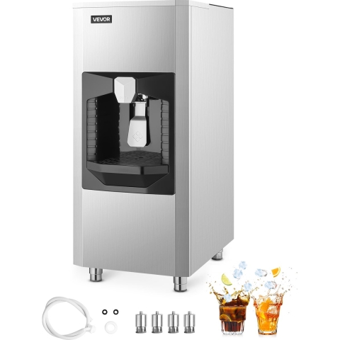 VEVOR ijsdispenser ijsopslagbak met een capaciteit van 80 kg, automatische ijsdispensing van 9 kg/min met crusher, in hoogte verstelbare poten, voor commerciële ijsmachines, restaurants en hotels