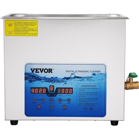 VEVOR Ultrasoon Reinigingsapparaat, 6L Ultrasone Reiniger, 220V36K~40KHz Ultrasoon Apparaat, Ultrasone Reinigingsmachine met Timer Verwarming, Lab Sonic Reiniger voor Sieraden Kijk FCC/CE/RoHS Vermeld