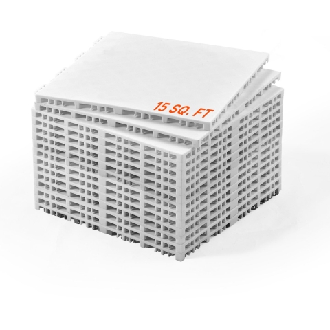 VEVOR Dryland-tegels voor hockeyvloermatten, 315 x 315 mm, 15 stuks in elkaar grijpende, veelzijdige trainingsoppervlakken, dansvloertegels, hockeytrainingsbord voor schieten (asgrijs)