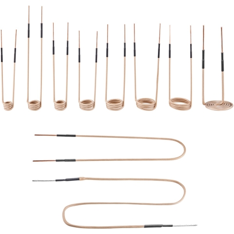 VEVOR 10-delige magnetische inductieverwarmingsspoel, mini-verwarmingsspoelset met flexibiliteit en lange levensduur, voor het verwijderen van roestige schroeven en moeren, 8 spoelen + 1 U-vormig + 1 vrije vorm