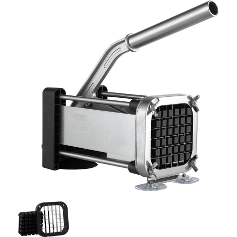 VEVOR Frietsnijder Aardappelsnijder met 1/2-inch roestvrijstalen mes, handmatige aardappelsnijder en hakselaar met zuignappen, ideaal voor aardappelen, friet, komkommers, groenten