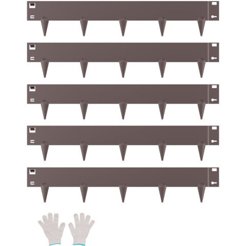 VEVOR Gazonranden, 5-pack, 990 x 181 x 1,5 mm, Bedranden, Buigbare Bedrand, Tuinranden, Robuuste Tuinpalissade, Eenvoudig te Installeren, Scheiding voor Bloemperken, Tuinpaden, Bruin