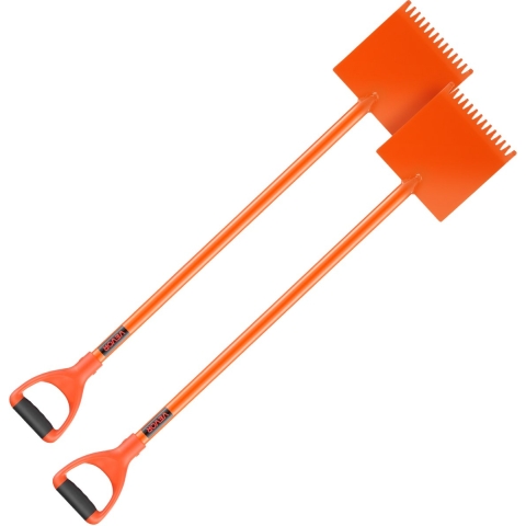 VEVOR Dakspanenschep, 2-pack, Dakspanenverwijderaar met D-greep, Dakbreker van zeer hard 45# staal, Leisteenkrabber, Lichtgewicht gereedschap voor het eenvoudig afscheuren van dakbedekking en spijkers, Oranje