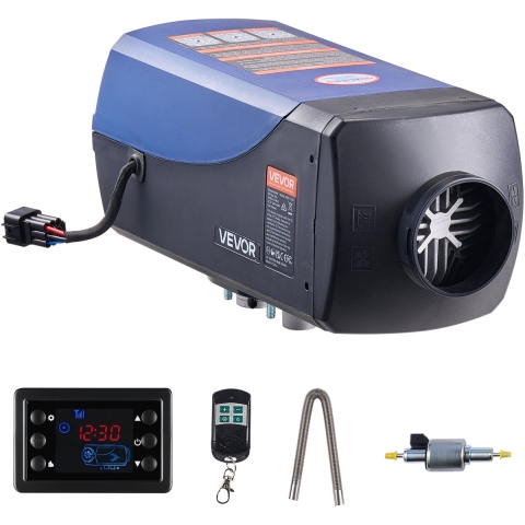 VEVOR Diesel Luchtverwarmer 12-24V 5-8KW Draagbare Standkachel met Afstandsbediening & LCD-scherm, Laag Geluid, 10L Brandstoftank voor Vrachtwagens Campers