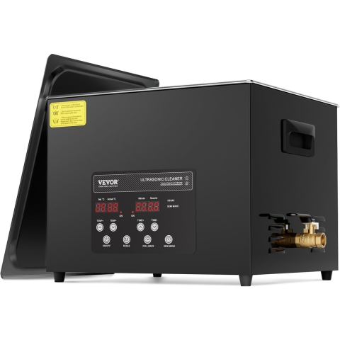 VEVOR 1.5L Ultrasoonreiniger, 360W digitale ultrasoonreiniger met zachte modus, 40kHz industriële ultrasoonreiniger met verwarming en timer voor houder, sieraden, gereedschap