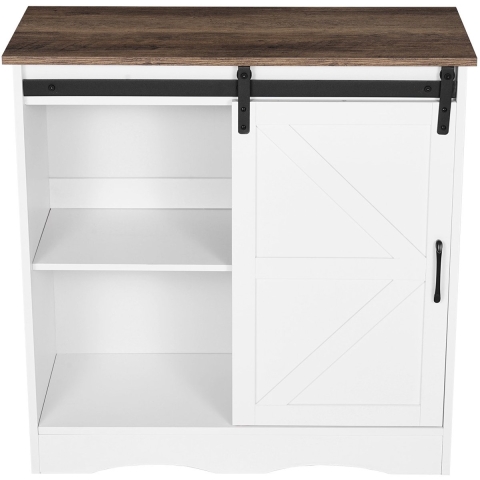 VEVOR Koffiebarkast 80 x 35 x 80 cm Boerderijkoffiebarkast met 3-laags opbergruimte, koffiebartafel met schuurdeur, buffetkast voor woonkamer en entree