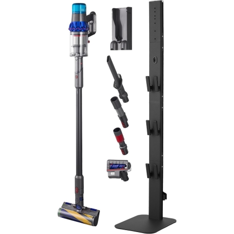 VEVOR Stofzuigerstandaard 32 x 26 x 126 cm, compatibel met Dyson G5 V15 V12 V11 V10 V8 V7 V6 Serie Staande Stofzuigers & Accessoires, Vloerstandaard, Houder met 6 Haken & Antislip Voetjes, Zwart