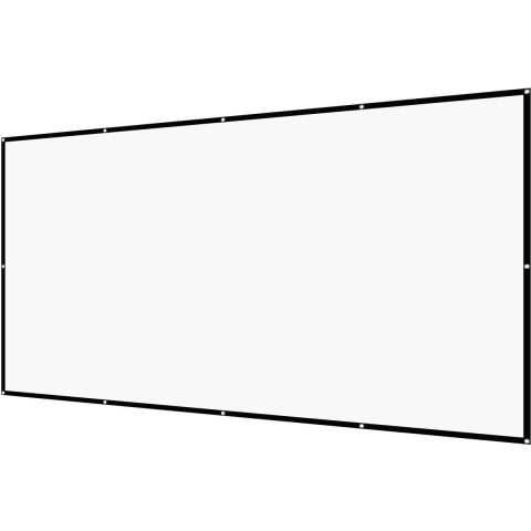 VEVOR Handmatig projectiescherm, 150-inch 16:9 4K 1080 HD, aan de muur bevestigd projectiescherm met 12 haken en dubbelzijdige plakband, filmprojectie voor thuisbioscoop