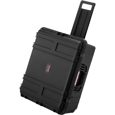 VEVOR 3,5 kubieke voet harde koffer, harde trolley met wielen en uitschuifbare handgreep, IP67 waterdichte beschermhoes met 4 clips, 4 hangslotgaten en schuimrubberen inzetstuk