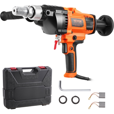 VEVOR Kernboormachine Diamantkernboormachine 2-16 cm Boordiameter en draagtas, Robuuste betonkernboormachine 2000 W, Nat en droog gebruik, Voor het boren in beton en het mengen van verf