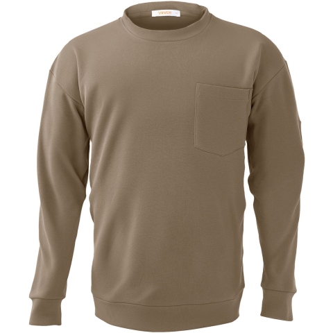 VEVOR Vlamvertragend overhemd met lange mouwen, ademend katoen (7 oz), brandvertragende werkkleding voor heren met krimpbehandeling en zak, voor lassers en elektriciens, lichtbruin XL