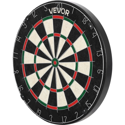 VEVOR Dartbord met 6 darts en scoreteller, zelfherstellend sisalvezel dartbord met nietjesvrije bullseye en draaibare cijferring, voor feesten en thuisspeelkamers